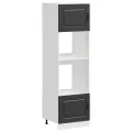 Armoires de four 2 pcs Lucca noir bois d'ingénierie