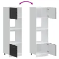 Armoires de four 2 pcs Lucca noir bois d'ingénierie