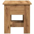 Table basse chêne artisanal 40x40x42 cm bois d'ingénierie
