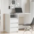 Bureau blanc 102x50x75 cm bois d'ingénierie
