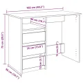 Bureau blanc 102x50x75 cm bois d'ingénierie