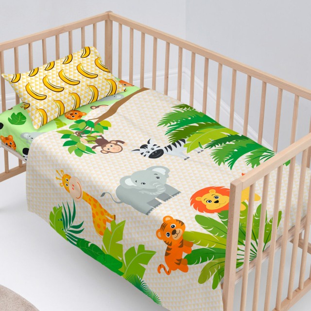 Jeu de draps HappyFriday Mr Fox Wild Multicouleur Lit de bébé 2 Piè