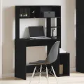 Bureau avec étagères noir 100x45x140 cm bois d'ingénierie