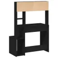 Bureau avec étagères noir 100x45x140 cm bois d'ingénierie