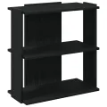 Bibliothèque à 3 niveaux noir 60x30x60 cm bois d'ingénierie
