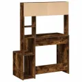 Bureau avec étagères chêne fumé 100x45x140 cm bois d'ingénierie