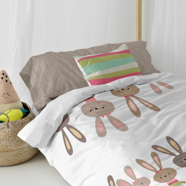 Housse de coussin HappyFriday Moshi Moshi Rabbit Family Multicouleur 5