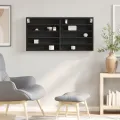 Armoire à vitrine noir 100x8,5x50 cm bois d'ingénierie