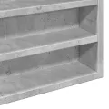 Armoire à vitrine gris béton 100x8,5x75 cm bois d’ingénierie