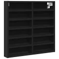 Armoire à vitrine noir 60x8,5x58 cm bois d'ingénierie