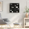 Armoire à vitrine noir 60x8,5x58 cm bois d'ingénierie