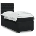cadre de lit et matelas Noir 80x200 cm Velours