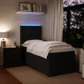 cadre de lit et matelas Noir 80x200 cm Velours