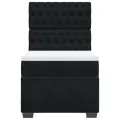 cadre de lit et matelas Noir 80x200 cm Velours