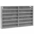 Armoire à vitrine gris béton 100x8,5x58 cm bois d'ingénierie
