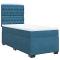 cadre de lit avec matelas bleu 80x200 cm velours
