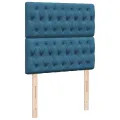 cadre de lit avec matelas bleu 80x200 cm velours