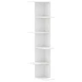 Étagère d'angle murale blanc 36,5x36,5x140 cm bois d'ingénierie