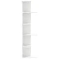Étagère d'angle murale blanc 36,5x36,5x140 cm bois d'ingénierie