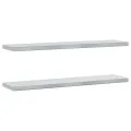 Étagères murales 2 pcs 100x23,5x3 cm argenté acier inoxydable