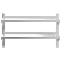 Étagère murale 2 niveaux 100x23,5x60cm argenté acier inoxydable