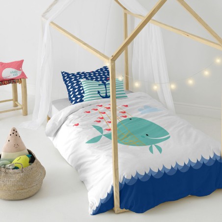 Dekbedovertrek set HappyFriday Moshi Moshi Whale Multicolour Bed van 8