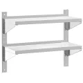 Étagère murale à 2 niveaux 75x30x60 cm argenté acier inoxydable