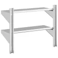 Étagère murale à 2 niveaux 75x30x60 cm argenté acier inoxydable