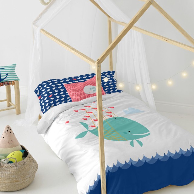 Dekbedovertrek set HappyFriday Moshi Moshi Whale Multicolour Bed van 8