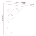 Supports d'étagères 4pcs 15x2,5x11,5cm argenté acier inoxydable