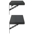 Étagères murales 2 pcs 75x23,5 cm noir acier inoxydable