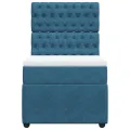 cadre de lit et matelas Bleu foncé 80x200 cm Velours