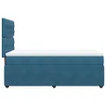 cadre de lit et matelas Bleu foncé 80x200 cm Velours