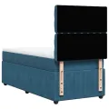 cadre de lit et matelas Bleu foncé 80x200 cm Velours