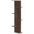 Étagère d'angle murale chêne marron bois d'ingénierie