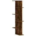 Étagère d'angle murale chêne fumé bois d'ingénierie