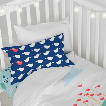 Parure de couette HappyFriday Moshi Moshi Whale Multicouleur Lit de b