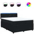 cadre de lit et matelas Noir 160x200 cm Velours