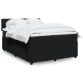 cadre de lit et matelas Noir 160x200 cm Velours
