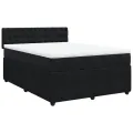 cadre de lit et matelas Noir 160x200 cm Velours