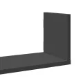 Étagères murales 3 pcs noir 58x18x18 cm bois d'ingénierie