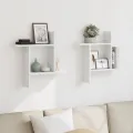 Étagères murales 2 pcs blanc 50x12x50 cm bois d'ingénierie