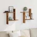 Étagères murales 2 pcs vieux bois 50x12x50 cm bois d'ingénierie