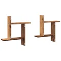 Étagères murales 2 pcs vieux bois 50x12x50 cm bois d'ingénierie