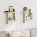 Étagères murales 2pcs chêne sonoma 50x12x50cm bois d'ingénierie