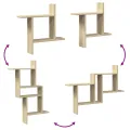 Étagères murales 2pcs chêne sonoma 50x12x50cm bois d'ingénierie