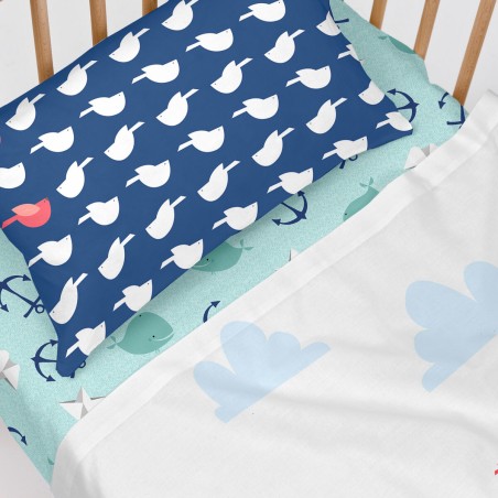 Set beddengoed HappyFriday Moshi Moshi Whale Multicolour Wieg voor bab