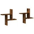 Étagères murales 2 pcs chêne fumé 38x12x38 cm bois d'ingénierie