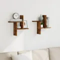 Étagères murales 2 pcs chêne fumé 38x12x38 cm bois d'ingénierie