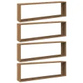Étagères cube murales 4 pcs chêne artisanal 100x15x30 cm